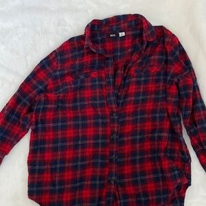 BDG plaid oversized flannel with a longer back